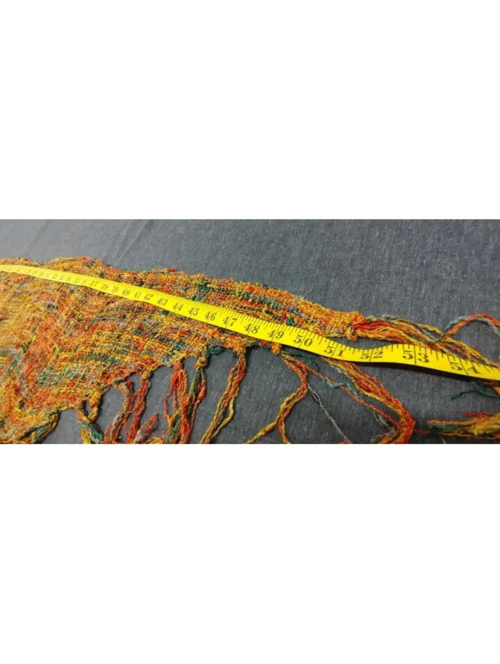 Vintage Bohemian Scarf Earth Multicolor Rayon Fringe Wrap Triangle Scarf UNISEX